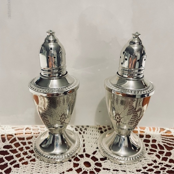 VTG Duchin Creation New York Weighted Pair Sterling Silver Salt & Pepper c1940s